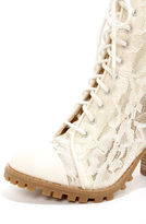 Thumbnail for your product : Report Signature Allon Cream Lace High Heel Booties