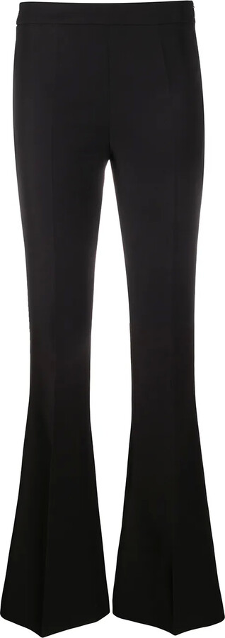 black flared suit trousers