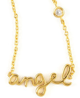 Thumbnail for your product : SHY by SE Angel Word Diamond-Detail Gold-Plate Necklace