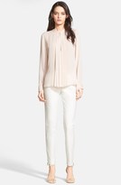 Thumbnail for your product : L'Agence Front Pleated Silk Georgette Blouse
