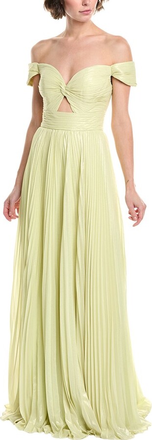 Jovani Metallic Off-The-Shoulder Gown