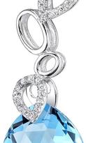 Thumbnail for your product : Ice 6 3/4 CT TW Topaz and Diamond 14K Polished White Gold Pendant Necklace with Sterling Silver Chain