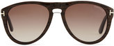 Thumbnail for your product : Tom Ford Kurt Acetate Aviator Sunglasses, Brown