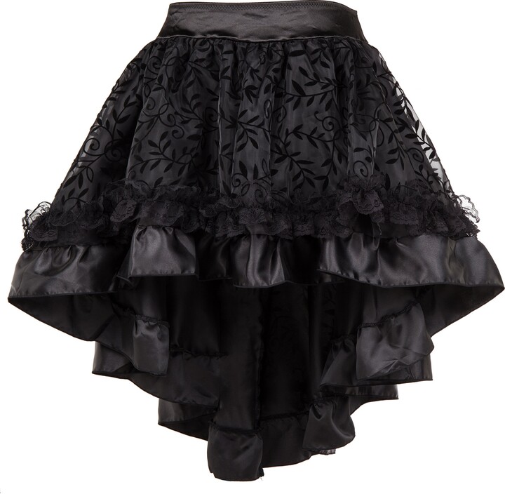Bslingerie® Ladies Gothic Steampunk Asymmetrical Lace Short Skirt Plus ...