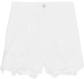 MiH Jeans Amas Broderie Anglaise-Trimmed Linen And Cotton-Blend Shorts