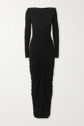 Givenchy - Ruched Crepe De Chine Maxi Dress - Black