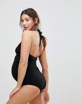 Thumbnail for your product : Wolfwhistle Wolf & Whistle Maternity Exclusive lace swimsuit in black