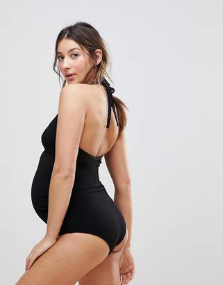 Wolfwhistle Wolf & Whistle Maternity Exclusive lace swimsuit in black