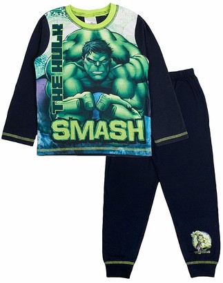 Cup Of Tees Boys The Incredible Hulk Smash Marvel Avengers Pyjamas 7-8 Years Green