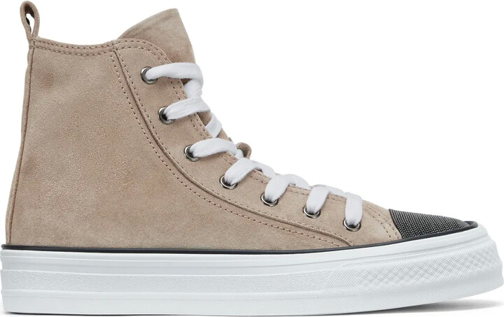 Brunello Cucinelli Panelled Lace-Up Sneakers