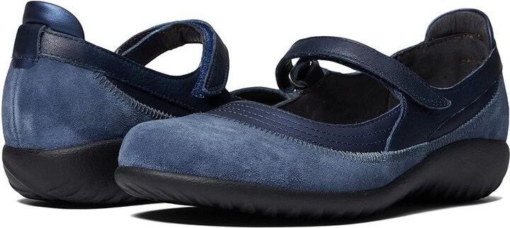 Naot Footwear Kirei Women's Maryjane Shoes Midnight Blue Suede/Polar Sea Leather/Soft Ink Leather : EU 35 (US Women's 4) W Leather/Suede