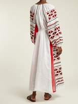 Thumbnail for your product : Vita Kin - Chestnut Blossoms Embroidered Linen Maxi Dress - Womens - White Multi