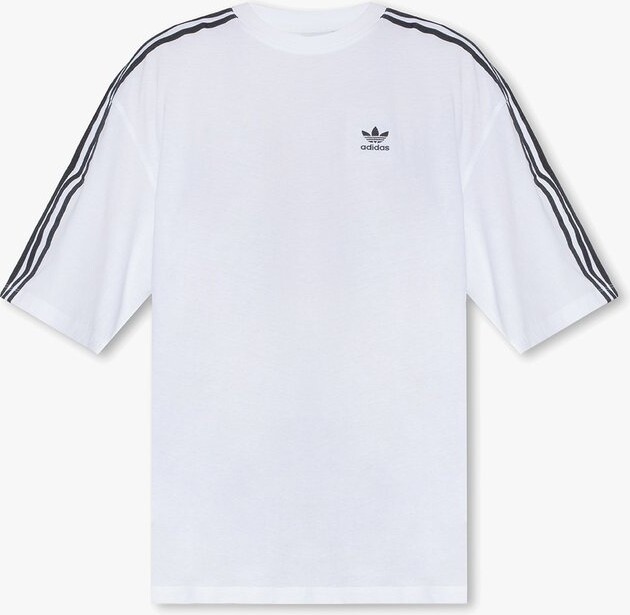 adidas Logo Embroidered Crewneck T-Shirt - ShopStyle Tops
