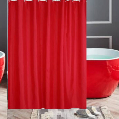 East Urban Home AquaGuard Water Repellent Shower Curtain - Red