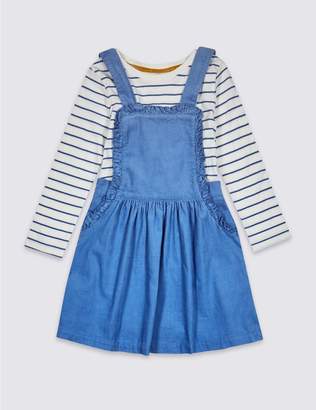 Marks and Spencer 2 Piece Top & Pinny Outfit (3 Months - 7 Years)