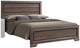 Thumbnail for your product : Benjara Cottage Style Panel Wooden Eastern King Bed with Bracket Feet, Brown