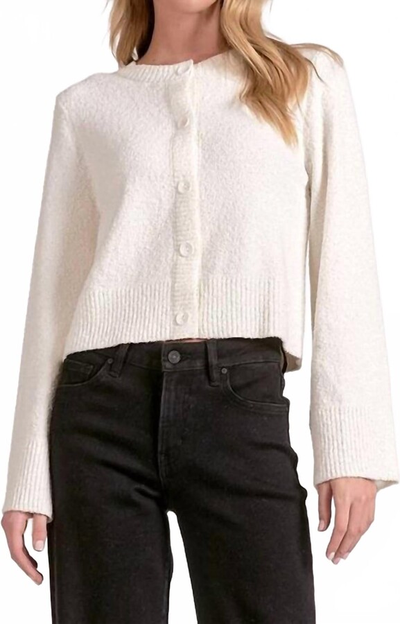 Elan International Celine Cardigan In Off White