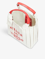 Thumbnail for your product : Valentino Garavani Atelier pleated cotton and linen-blend mini tote bag