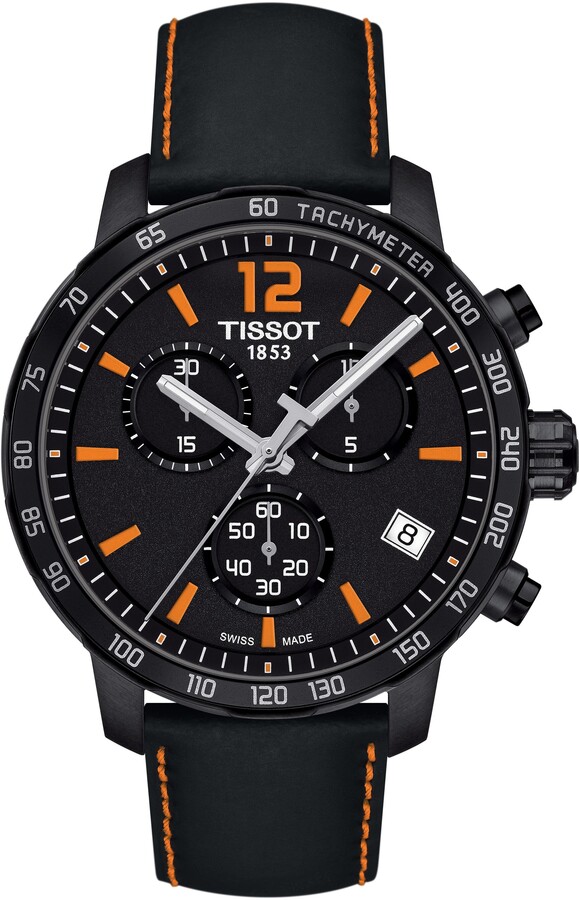 Tissot Men's Quickster Chronograph Leather Strap Watch, 42mm ShopStyle