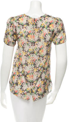 Band Of Outsiders Printed Silk Top