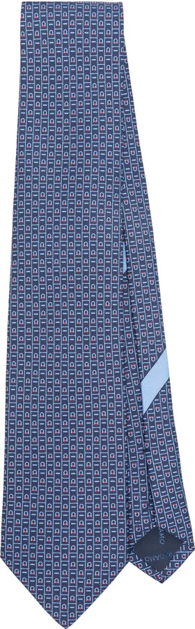 Ferragamo Gancini-print silk tie