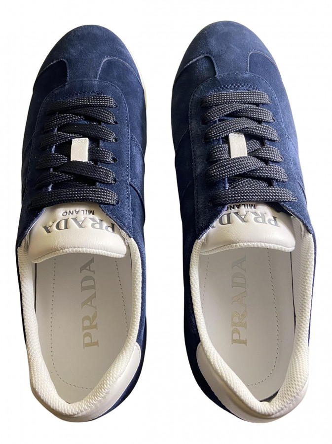 prada blue suede shoes