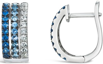 LeVian Ombre Sapphire Hoop Earrings (7/8 ct. t.w.) in 14k White Gold