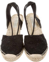 Thumbnail for your product : Stella McCartney Embroidered Lace-Up Wedges