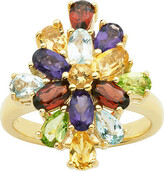 Thumbnail for your product : Fine Jewelry Multi-Gemstone 18K Yellow Gold Over Sterling Silver Cluster Ring