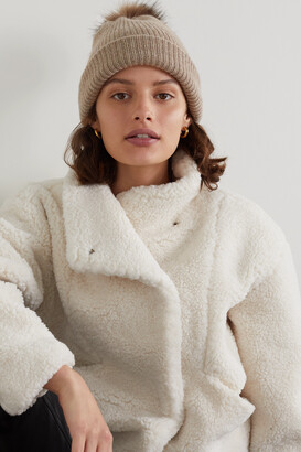Eugenia Kim Maddox Pompom-embellished Ribbed Wool And Cashmere-blend Beanie - Camel - one size