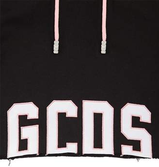 GCDS Cropped Cotton Sweatshirt Hoodie
