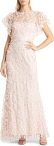 Thumbnail for your product : Eliza J Floral 3D Embroidered Flutter Sleeve Gown