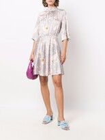 Thumbnail for your product : Boutique Moschino Geometric Logo-Charm Silk-Blend Dress