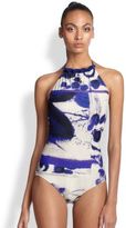 Thumbnail for your product : Jean Paul Gaultier One-Piece Printed High-Neck Swimsuit