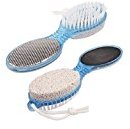 Seema 4 in 1 Multi use Pedicure Paddle Brush - 4 Step Pedicure (Cleanse, Scrub, File and Buff) - (Color may vary)