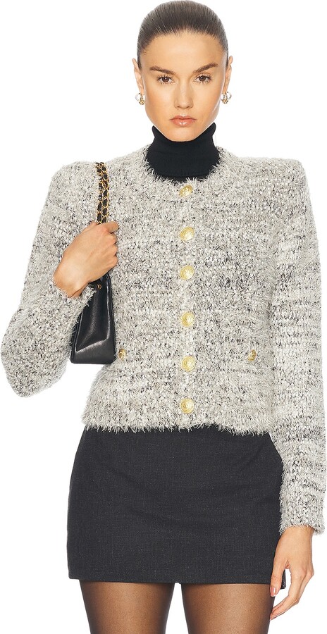 L'Agence Una Knit Cardigan in Grey