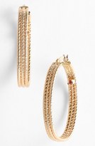 Thumbnail for your product : Roberto Coin Ribbed Gold Hoop Earrings