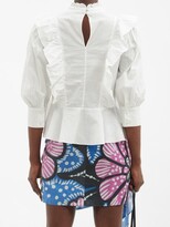 Thumbnail for your product : Rhode Resort Sylvie Ruffled Cotton-poplin Blouse - White