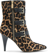 Thumbnail for your product : MICHAEL Michael Kors Lori Leopard-print Calf Hair Ankle Boots