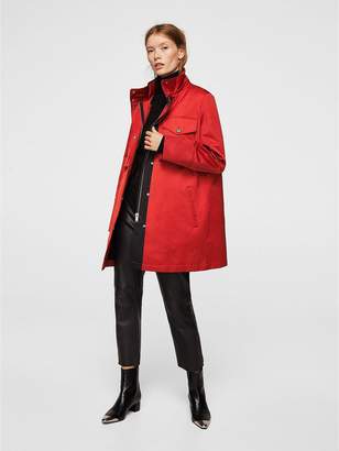 MANGO Detachable Waistcoat And Hood Parka - Red