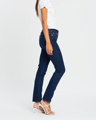 Elvie & Leo - Women's Blue Straight - The Boyfriend Straight Super Stretch Selvage Jeans - Size One Size, 8 at The Iconic