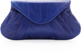 Thumbnail for your product : Lauren Merkin Lotte Pleated Leather Flap Clutch Bag, Cobalt