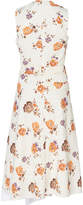 Thumbnail for your product : Victoria Beckham Asymmetric Floral-Print Lace Midi Dress