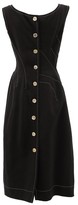 Thumbnail for your product : Marni Topstitched Ramie-blend Crepe Midi Dress - Black