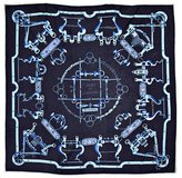 Thumbnail for your product : Hermes sea blue 'Bits and Bracelets' silk jersey scarf