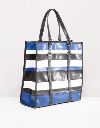 MANGO Stripe Shopper Bag