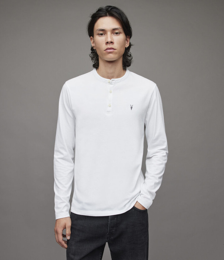 AllSaints Brace Henley | Size XS | Optic White - ShopStyle Long Sleeve  Shirts