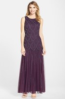 Thumbnail for your product : Pisarro Nights Beaded Mesh Gown (Regular & Petite)