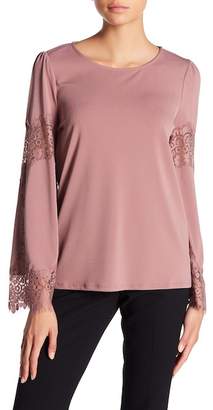 Adrianna Papell Lacy Bell Sleeve Blouse