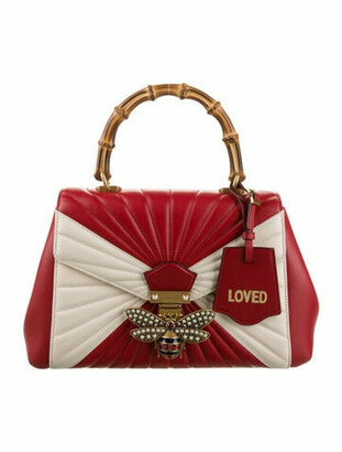 Gucci Queen Margaret Bamboo Top Handle Bag Red - ShopStyle